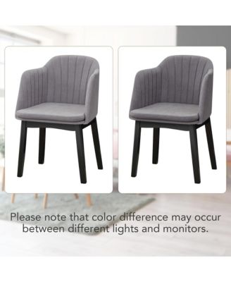 4PCS Modern Dining Chairs Upholstered Velvet Accent Chairs w/ Curved Backrests