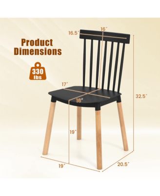 Set of 4 Windsor Dining Chairs Dining Chairs w/ Spindle Backs & Curved Seats