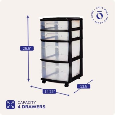 Plastic 4 Drawer Medium Home Storage Container