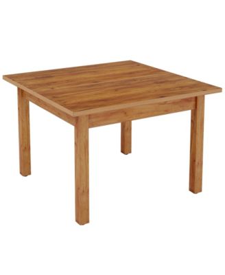 Wood Dining Table Farmhouse Kitchen Table for Dining Room Living Room, 2-4 Person Dining Room Table Square Dinner Tables with Wooden Legs Oak Top for Small Space, Rustic Brown(Only Table