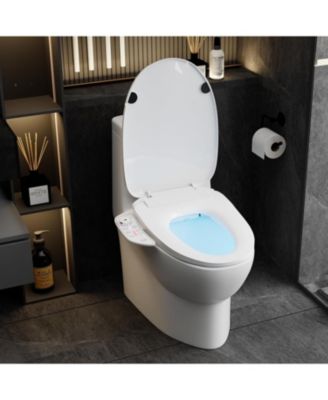 Electric Bidet Toilet Seat with Side Panel, Elongated Heated Toilet Seat