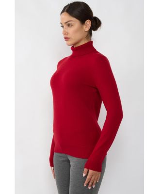 Women's 100% Pure Cashmere Long Sleeve Turtleneck Pullover Sweater