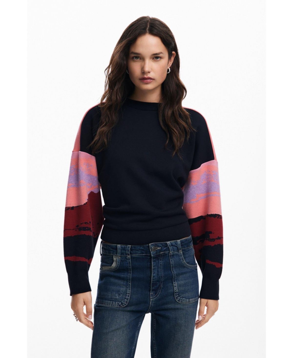 Women's Sunset landscape sweatshirt - Black