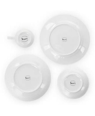 18-Piece Porcelain Dish Set – Service for 4 with Dinner Plates, Cereal Bowls & Coffee Mugs