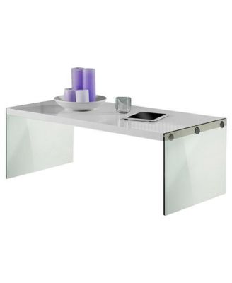 Modern Rectangular Coffee Table with Tempered Glass Legs