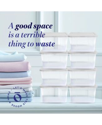 6 Qt Multipurpose Plastic Storage Containers with Latching Lid, (10 Pack)