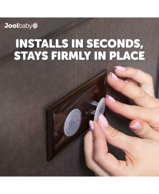 Toddler Jool Outlet Covers (32 Pack) Safety - Easy Adult Removal, Plug Protectors Proofing Electric Sockets - Transparent Design