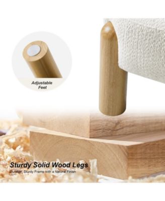 Vanessa Modern Armchair with Solid Wood Legs and Adjustable Foot