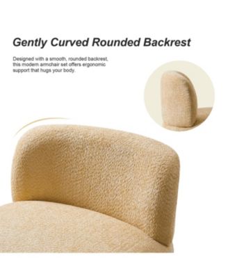 Vanessa Modern Armchair with Solid Wood Legs and Adjustable Foot