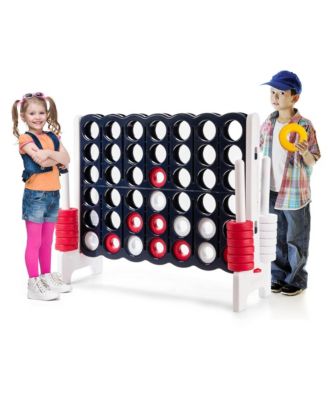 Giant 4 in A Row Jumbo 4-to-Score Game Set Kids Adults w/ 42 Jumbo Rings