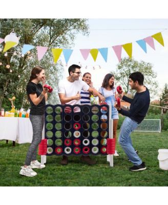 Giant 4 in A Row Jumbo 4-to-Score Game Set Kids Adults w/ 42 Jumbo Rings