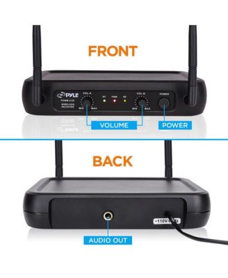 2-Channel VHF Wireless Microphone System with (2) Handheld Mics, Adjustable Volume Control