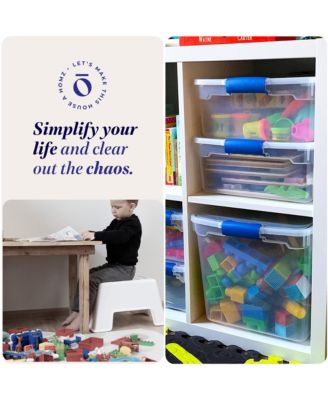 66 Qt Multipurpose Stackable Storage Bin with Latching Lids, Clear (2 Pack)