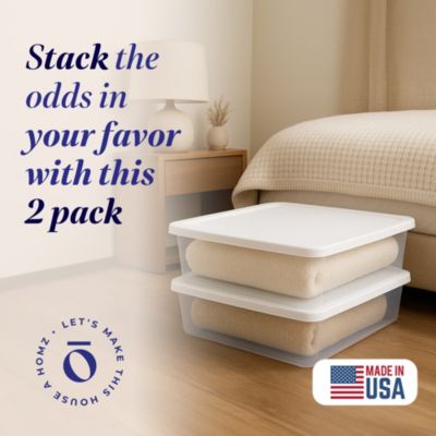 28 Qt Snaplock Clear Plastic Storage Container Bin with Secure Lid, 2 Pack