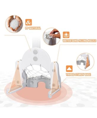 3 in 1 Kids Basketball Hoop Set Adjustable Sports Activity Center w/ Balls