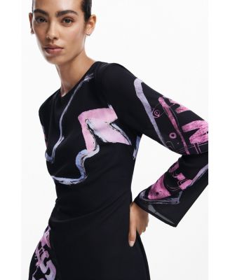 Women's Asymmetric short dress with letters