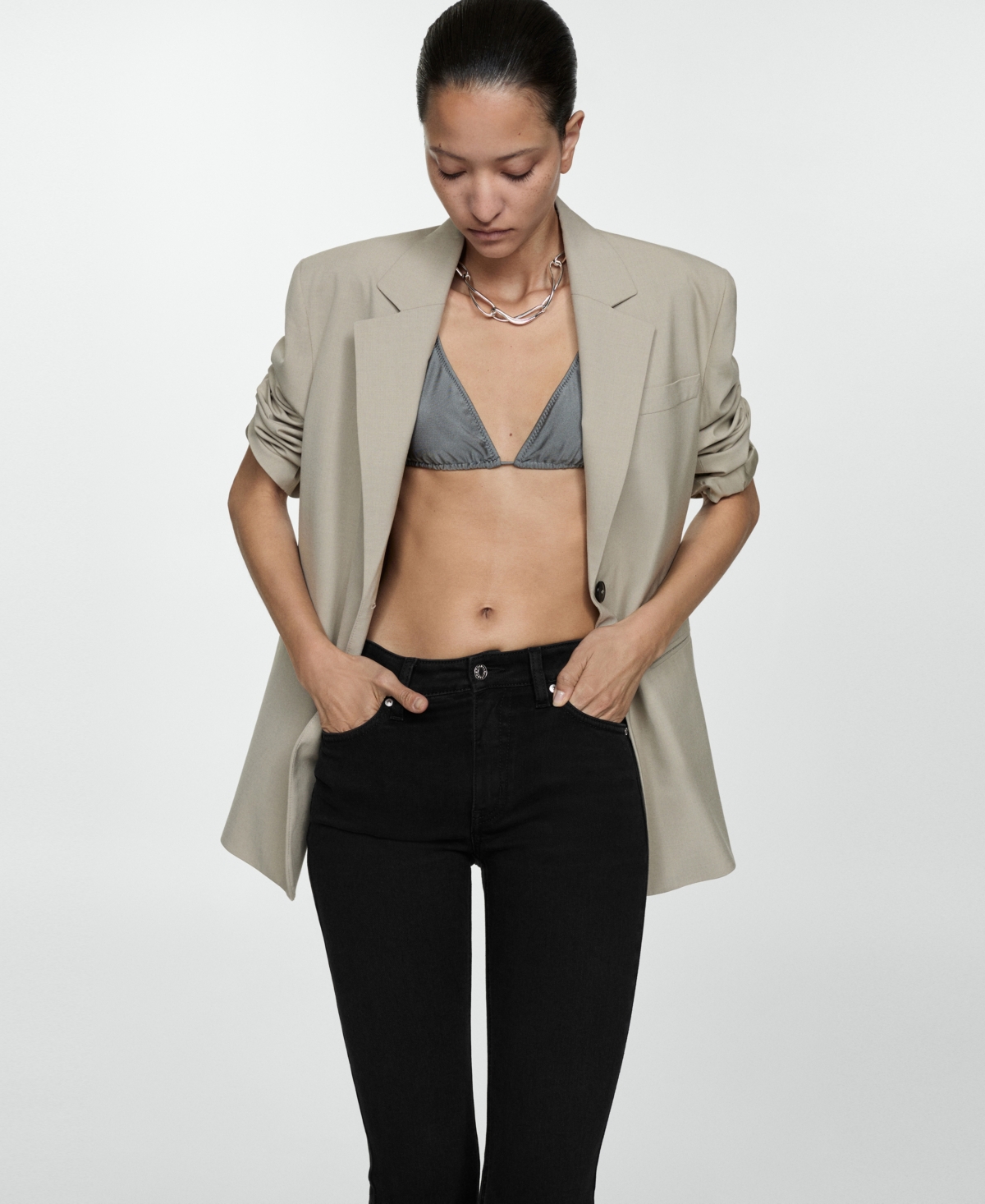 Mango Women's Sienna Flare Crop Jeans
