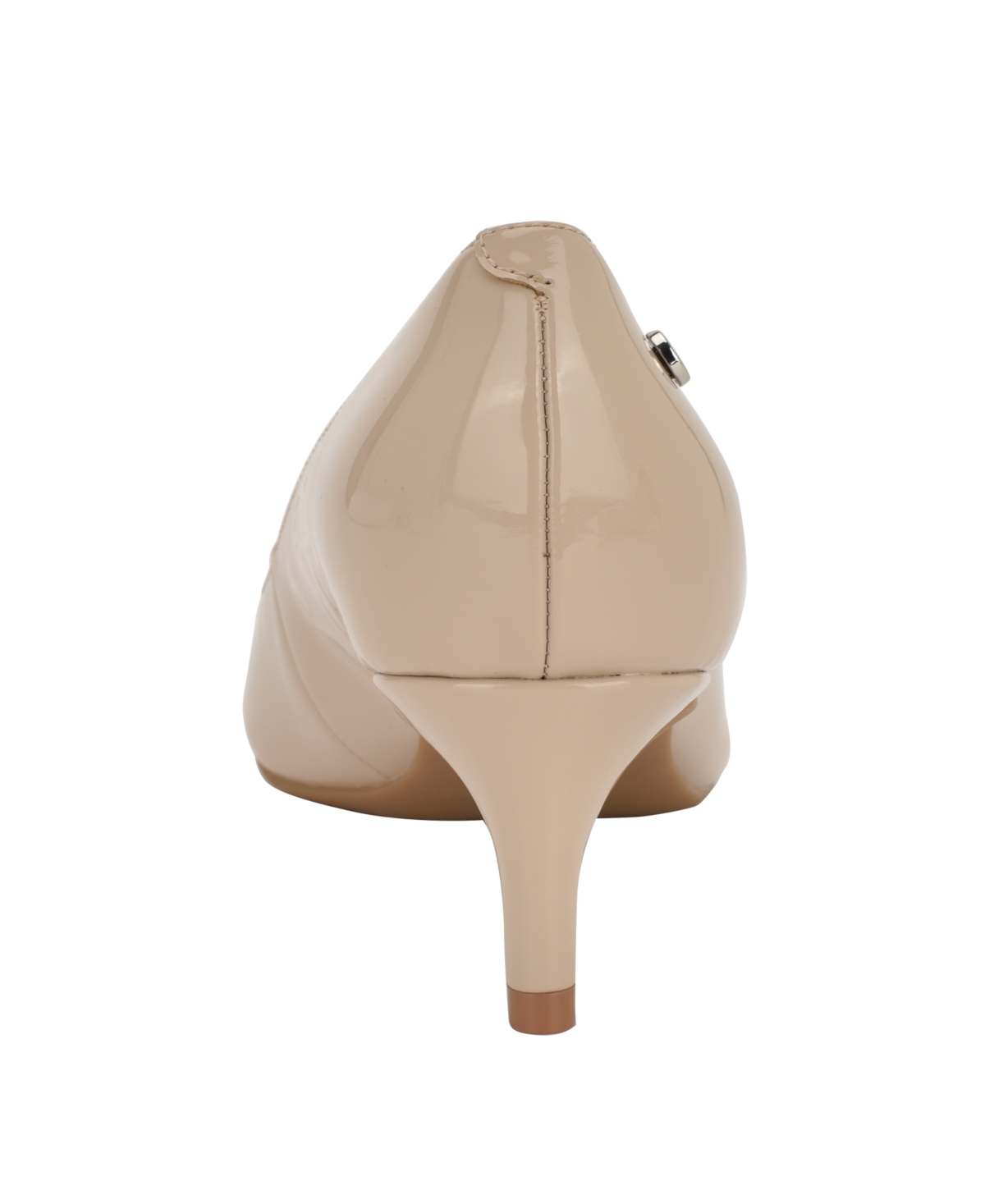Calvin Klein Gayle Womens Leather Pointed Toe Heels In Light Natural Patent