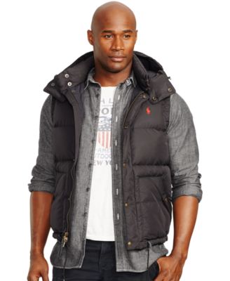 polo hooded down vest
