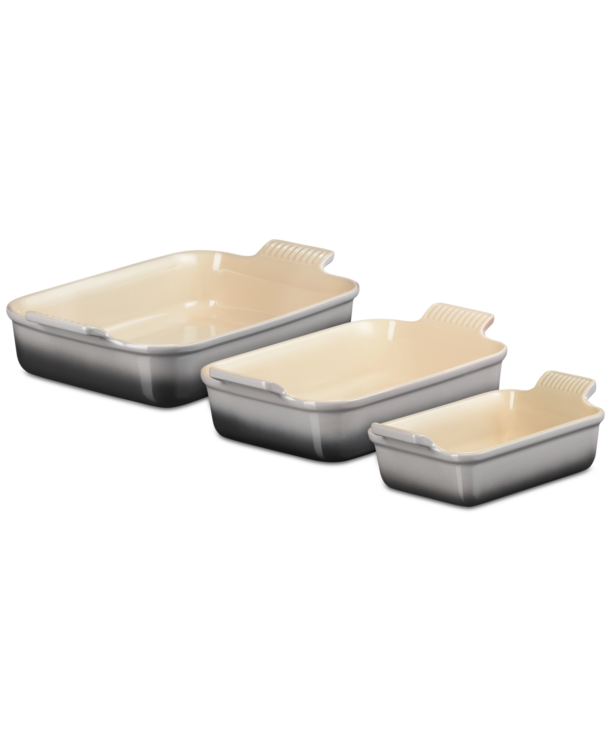 Le Creuset 3-pc. Heritage Rectangular Stoneware Dish Set In Oyster