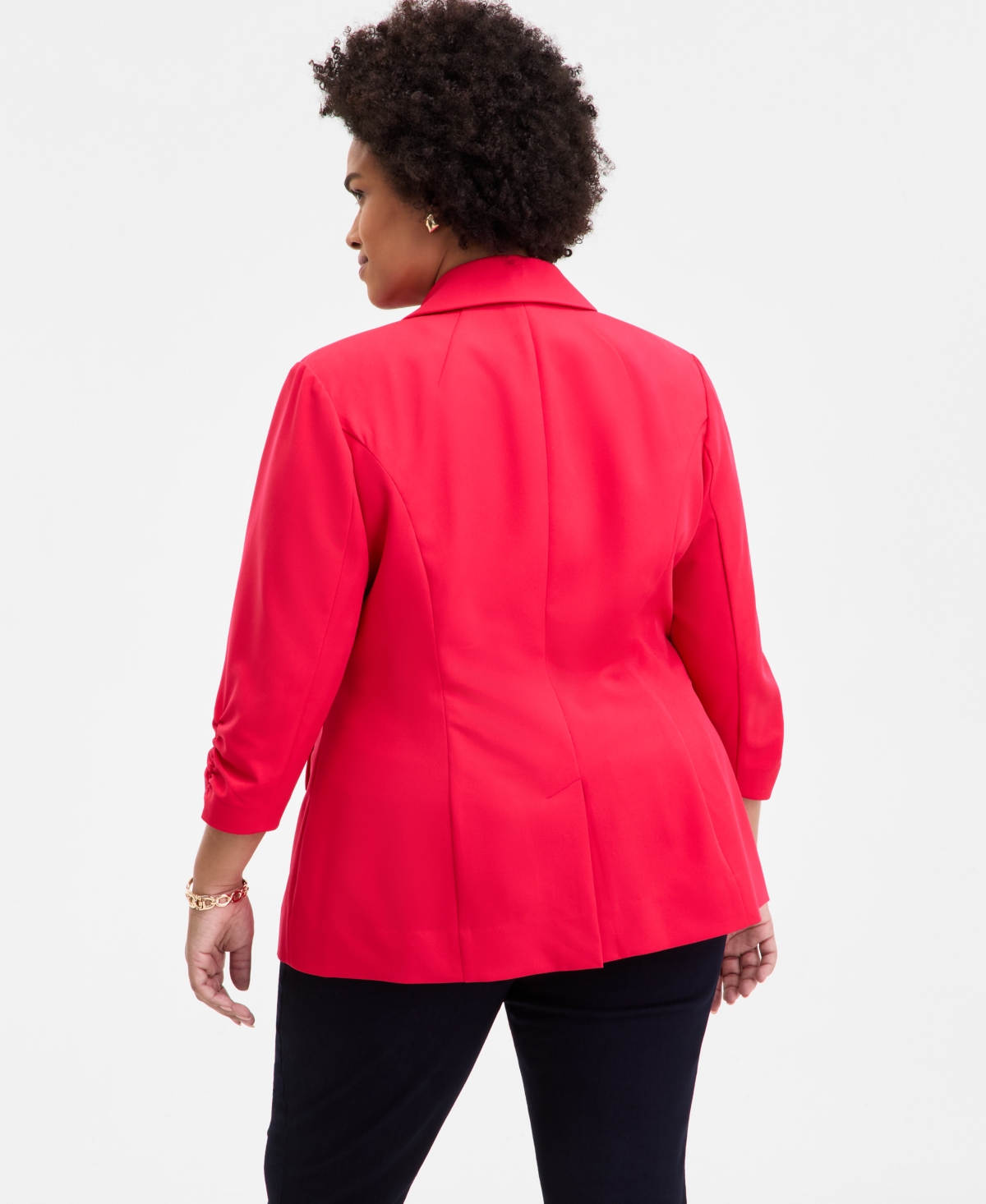 INC INTERNATIONAL CONCEPTS PLUS SIZE 3/4-SLEEVE BLAZER, CREATED FOR MACY'S 