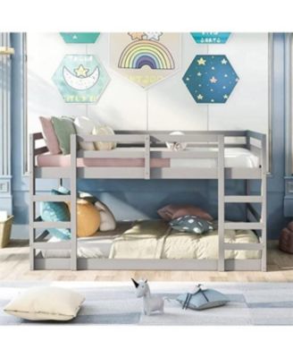 Modern Low Profile Bunk Bed for Space-Saving and Contemporary Kids' Room Decor