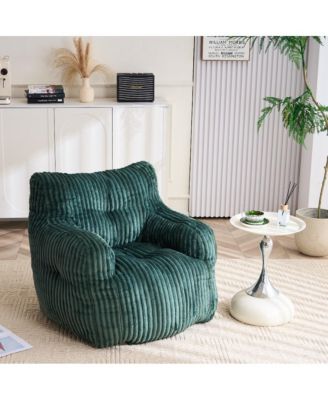Soft Corduroy Bean Bag Chair with Memory Foam Filling for Living Room