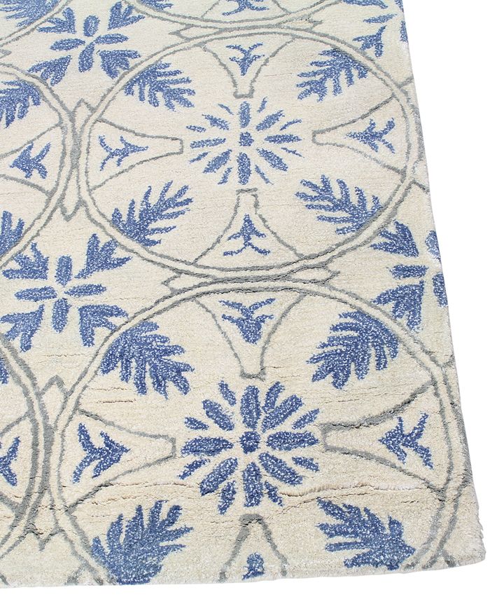 Macy's Fine Rug Gallery Orleans City Park Ivory/Blue 7'9" x 9'9" Area Rug Macy's