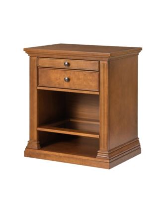 Mulo Traditional Nightstand with Three Ports and Adjustable Shelf