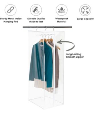 Garment Bag - Hanging Closet Organizer 54&amp;quot; - Zippered Cover with Rod