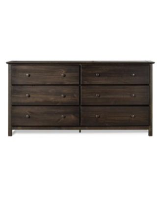 1 PC Solid Pine Wood Farmhouse 6 Drawer natural grain finish Dresser