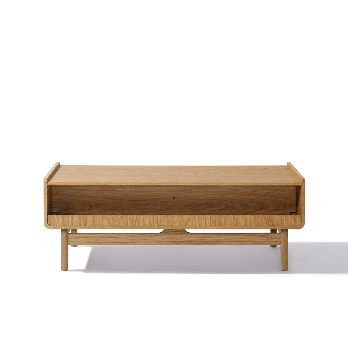 Luxenhome Summer Oak Engineered Wood Coffee Table With Storage In Brown