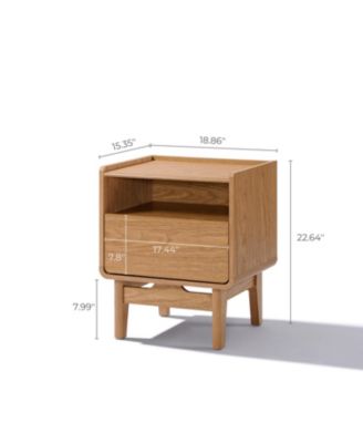 Summer Oak Engineered Wood Nightstand and End Table with Storage