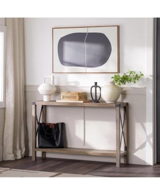 Industrial Farmhouse Entryway Table / Console Table in Wood Finish