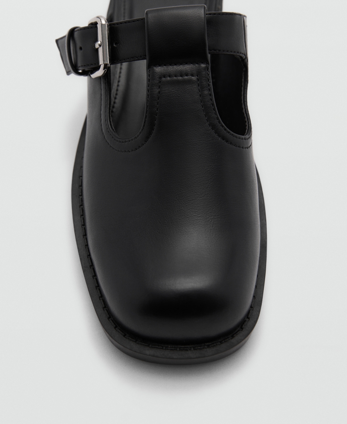 Mango Mule-style Clogs With Buckle Black In Black