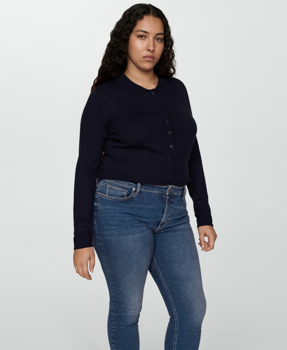 Mango Women's Newisa Medium Rise Skinny Jeans In Dark Blue