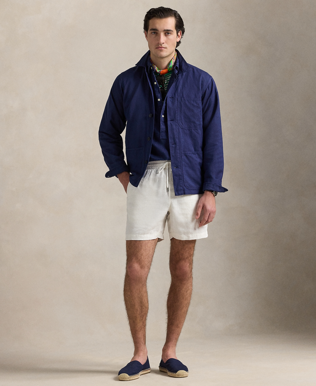 POLO RALPH LAUREN MEN'S LINEN-COTTON OVERSHIRT 