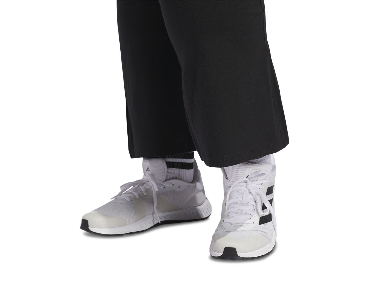 Женские брюки adidas Plus Size Small Logo Flare, цвет: Чёрный — фото 3