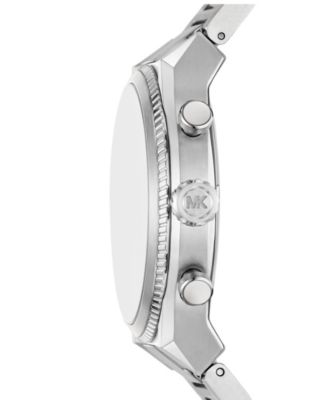 Men's Panorama Chronograph Silver-Tone Stainless Steel Watch, 44mm