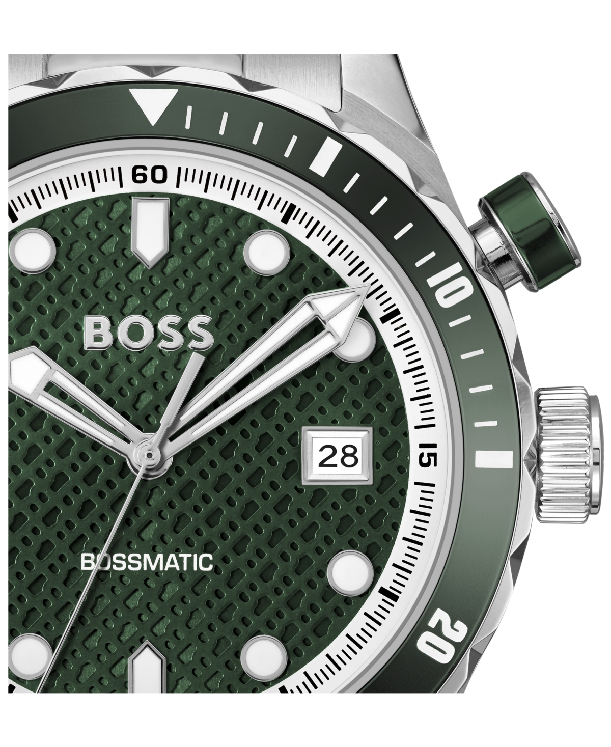 Hugo Boss Men's Bossmatic Silver Stainless Steel Watch, 42mm In Silver,green