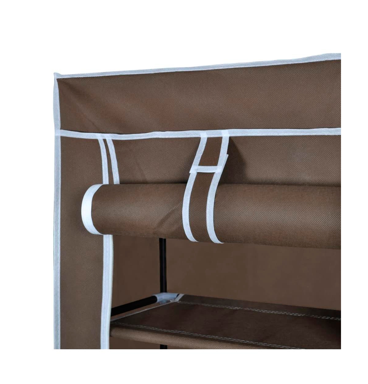 vidaXL Fabric Shoe Cabinet with Cover 22