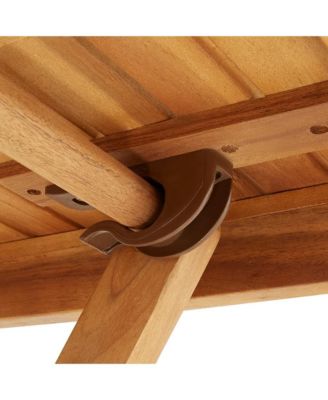 Folding Patio Table 35.4"x35.4"x29.5" Solid Acacia Wood