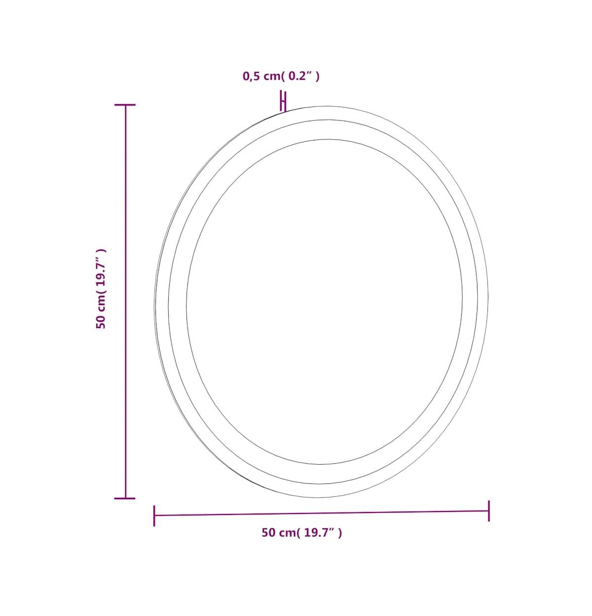 vidaXL Led Bathroom Mirror 19.7