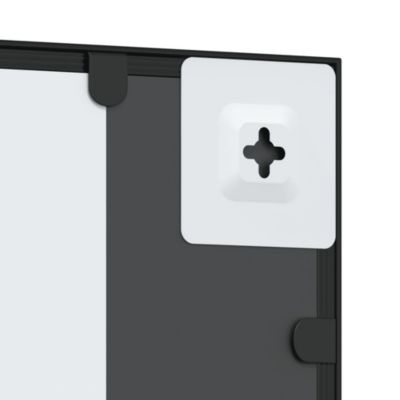 Wall Mirror Black Glass, Powder-coated iron 19.7 x 31.5 in