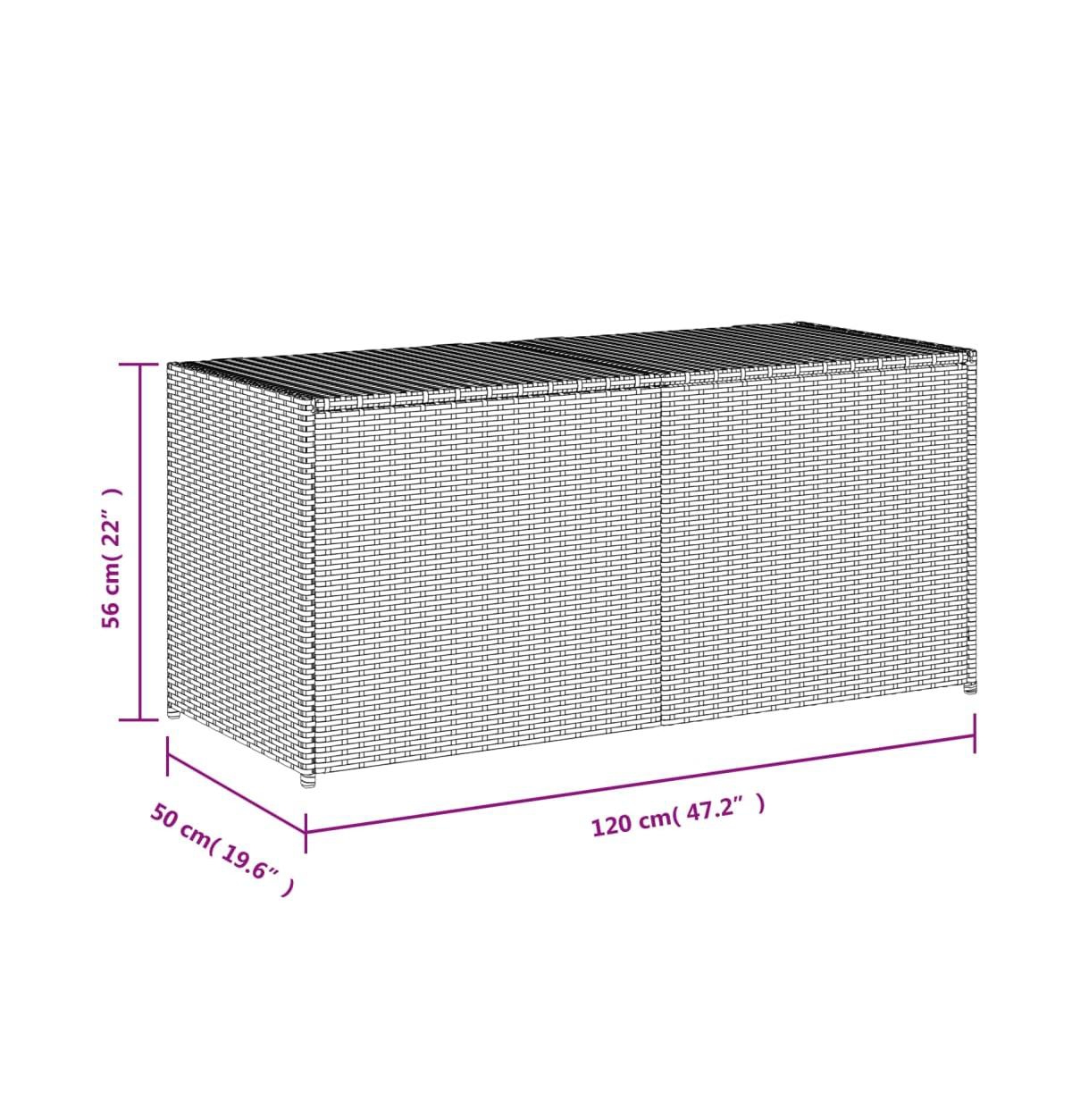 vidaXL Garden Storage Box74.8 Gal Poly Rattan - Gray