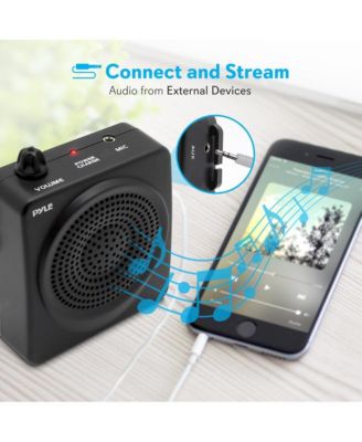 Compact Portable PA System with Headset Microphone, Rechargeable Battery, and MP3 Playback (Black