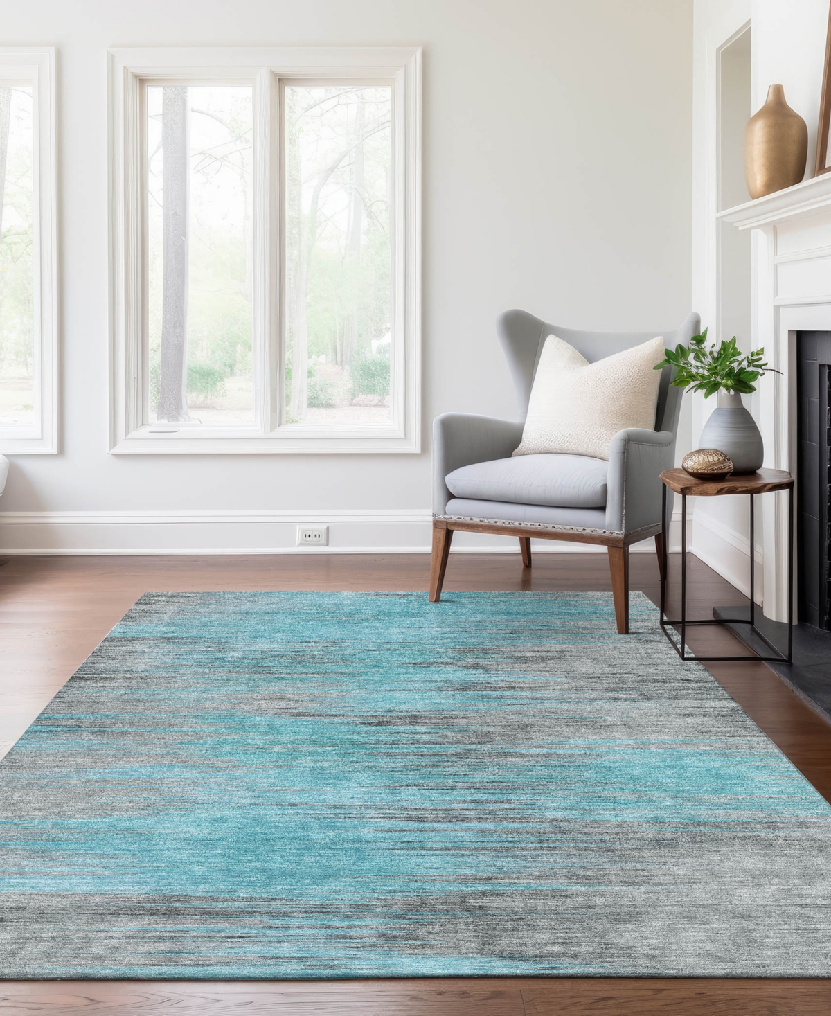 Addison Chantille Machine Washable Acn793 2'6''x3'10'' Area Rug In Teal