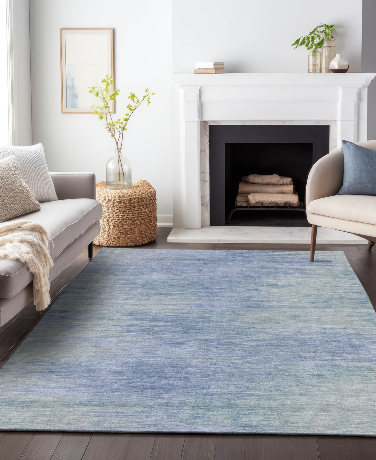 Addison Chantille Acn794 2'6''x3'10'' Area Rug In Denim