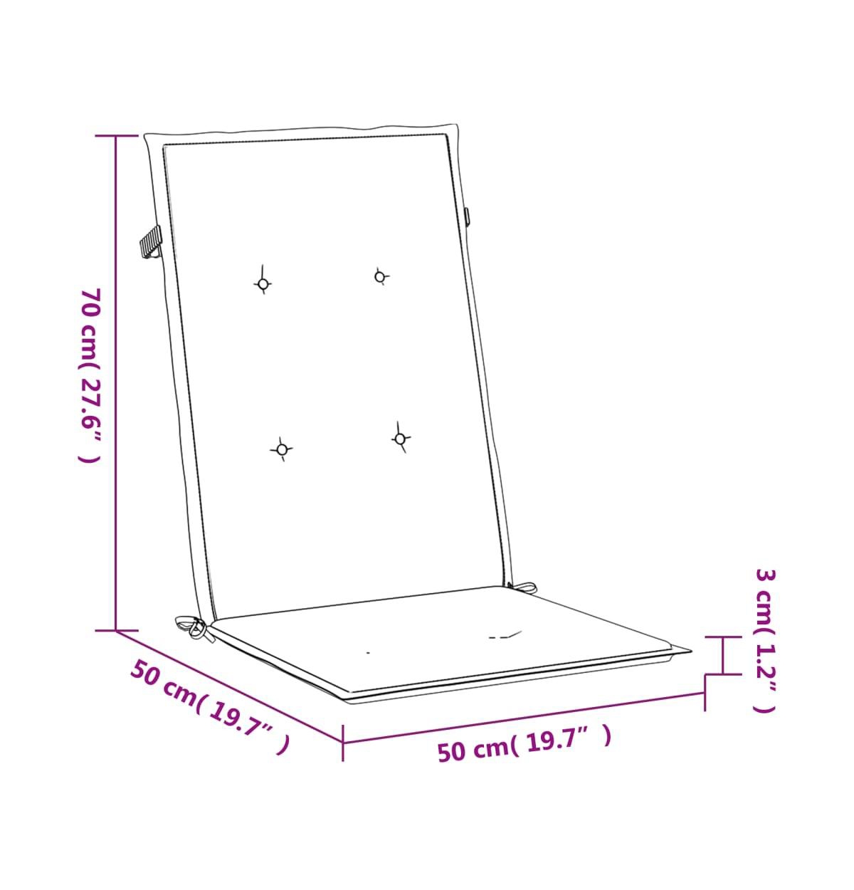 vidaXL Garden Highback Chair Cushions 2 pcs47.2