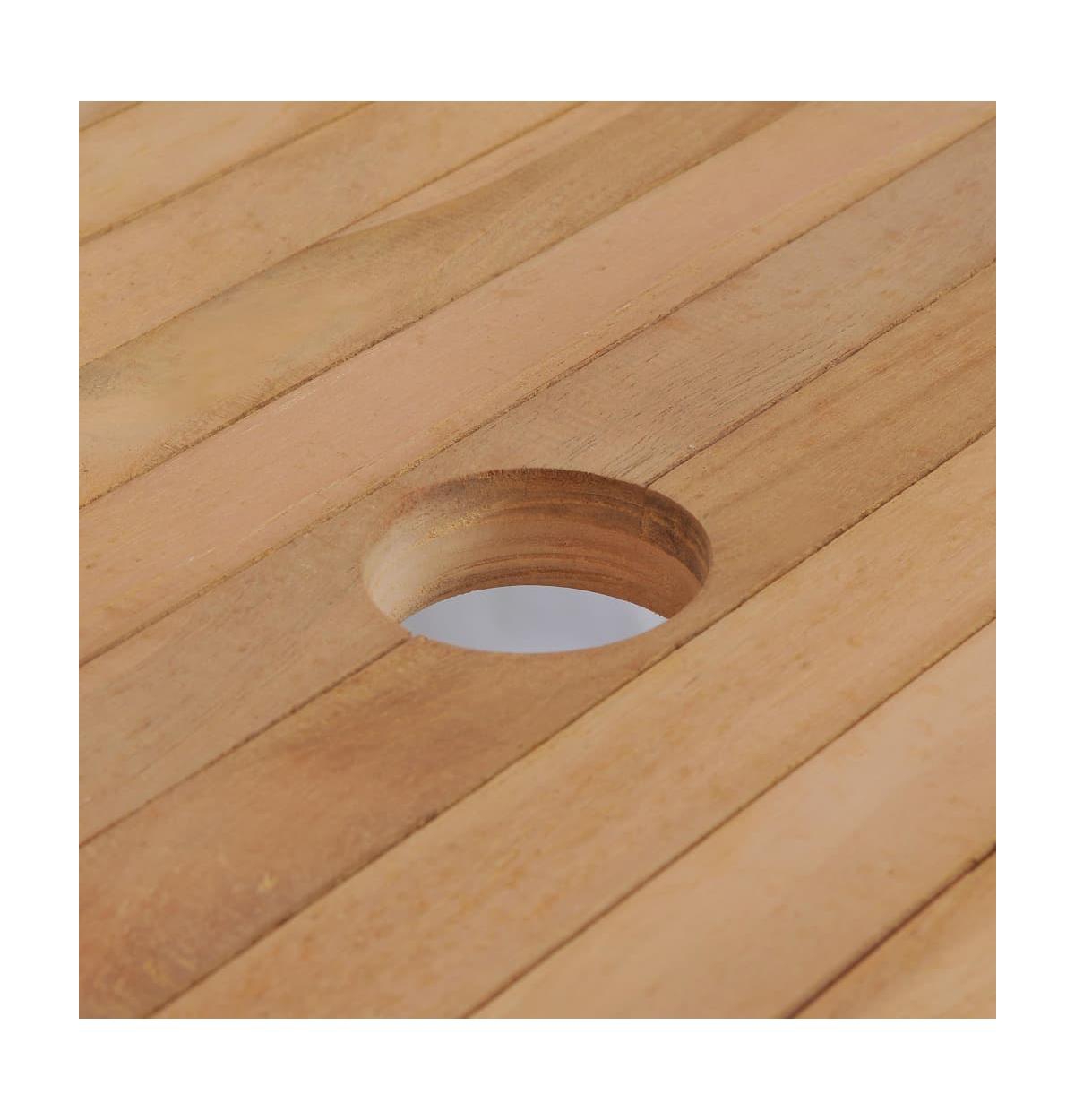 vidaXL Patio Table 70.9"x35.4"x29.5" Solid Teak Wood